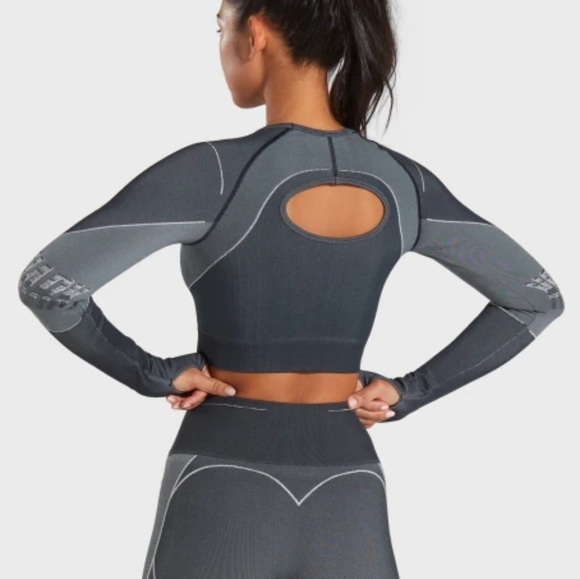 Gymshark Turbo Seamless Crop Top Black - Picture 4 of 6